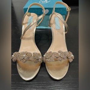 COPY - Betsey Johnson Harlow gold sandal heels